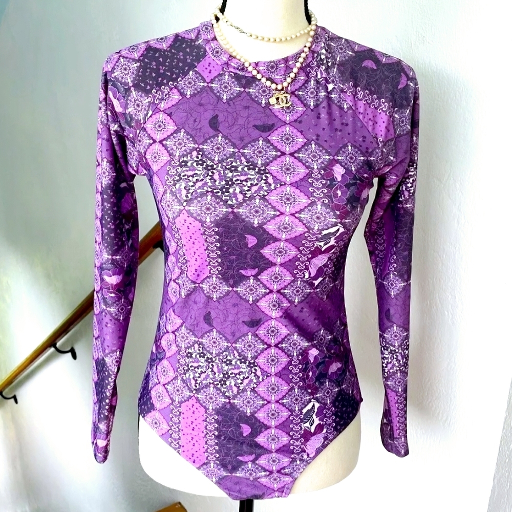 Rusty Women's Onepiece Swimsuit Lilac  Geometric Print Size Large NWT